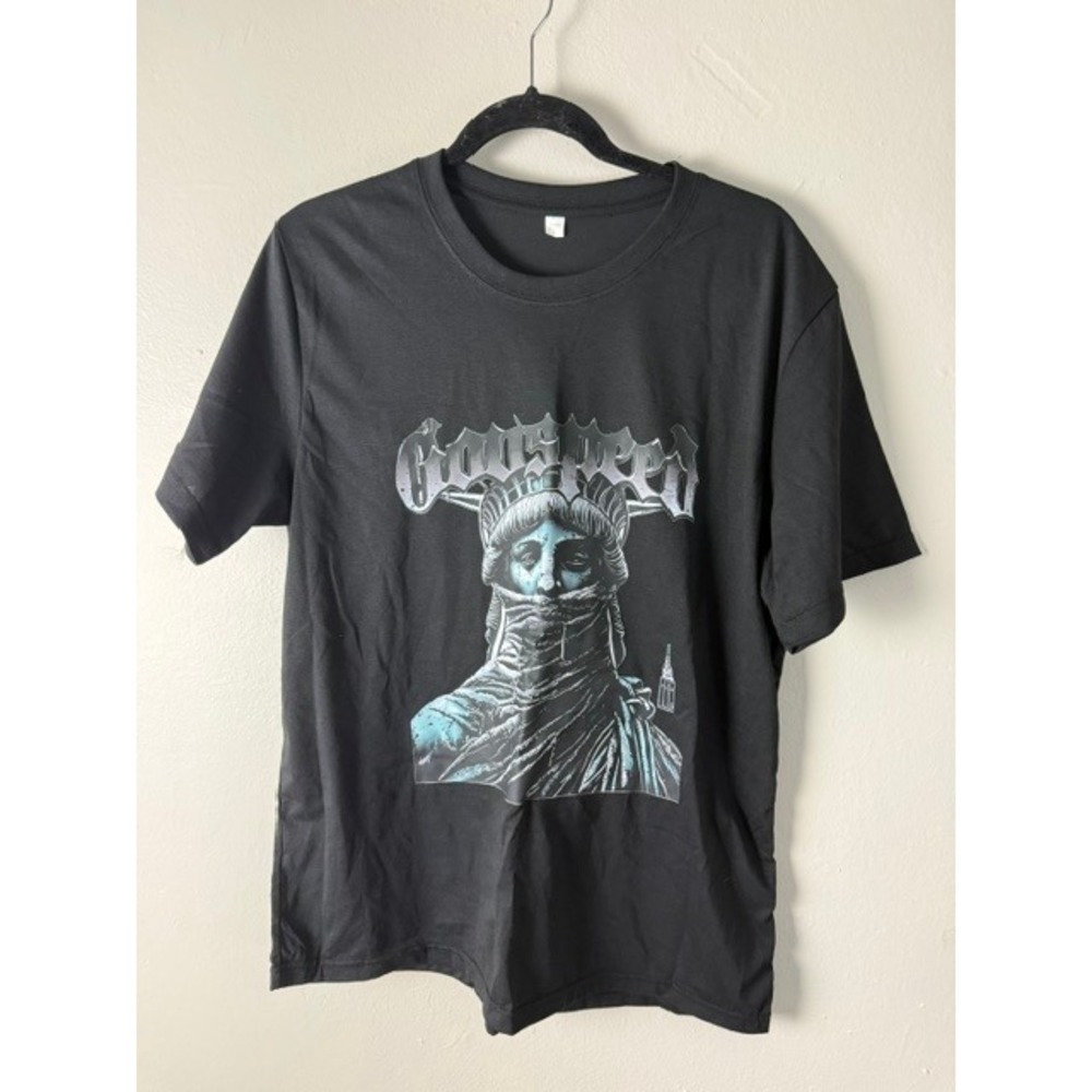 Godspeed Night of the Demigods Statue of Liberty Graphic Tee Black Mens Large